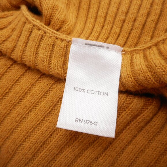 Pure J Jill Women's L Dolman Sleeve Pullover Sweater Mustard Goldenrod Cotton - Picture 8 of 10